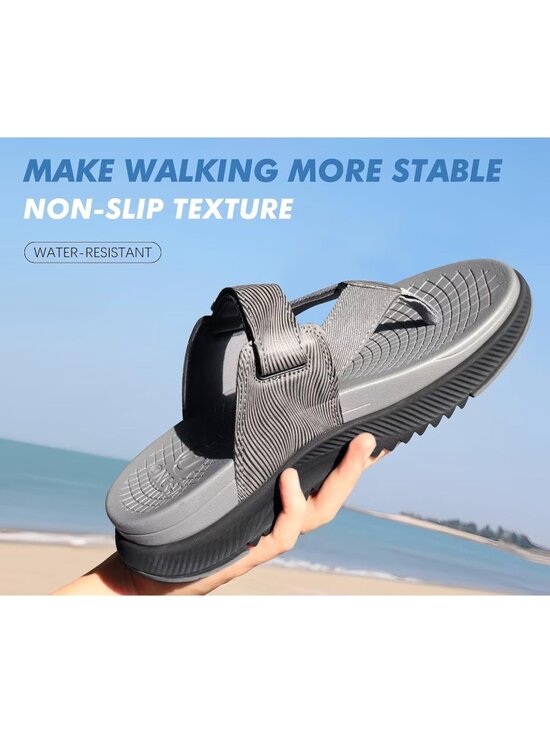 Men\'s Grey Orthopaedic Flip Flops Walking Sandals with Arch Support Sport main image 6